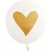 Balóny - biele so zlatým srdcom 30 cm - 6 ks Balóny - biele so zlatým srdcom 30 cm - 6 ks