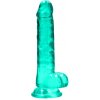 Realrock Realistické dildo s prísavkou 15,5 cm tyrkysové
