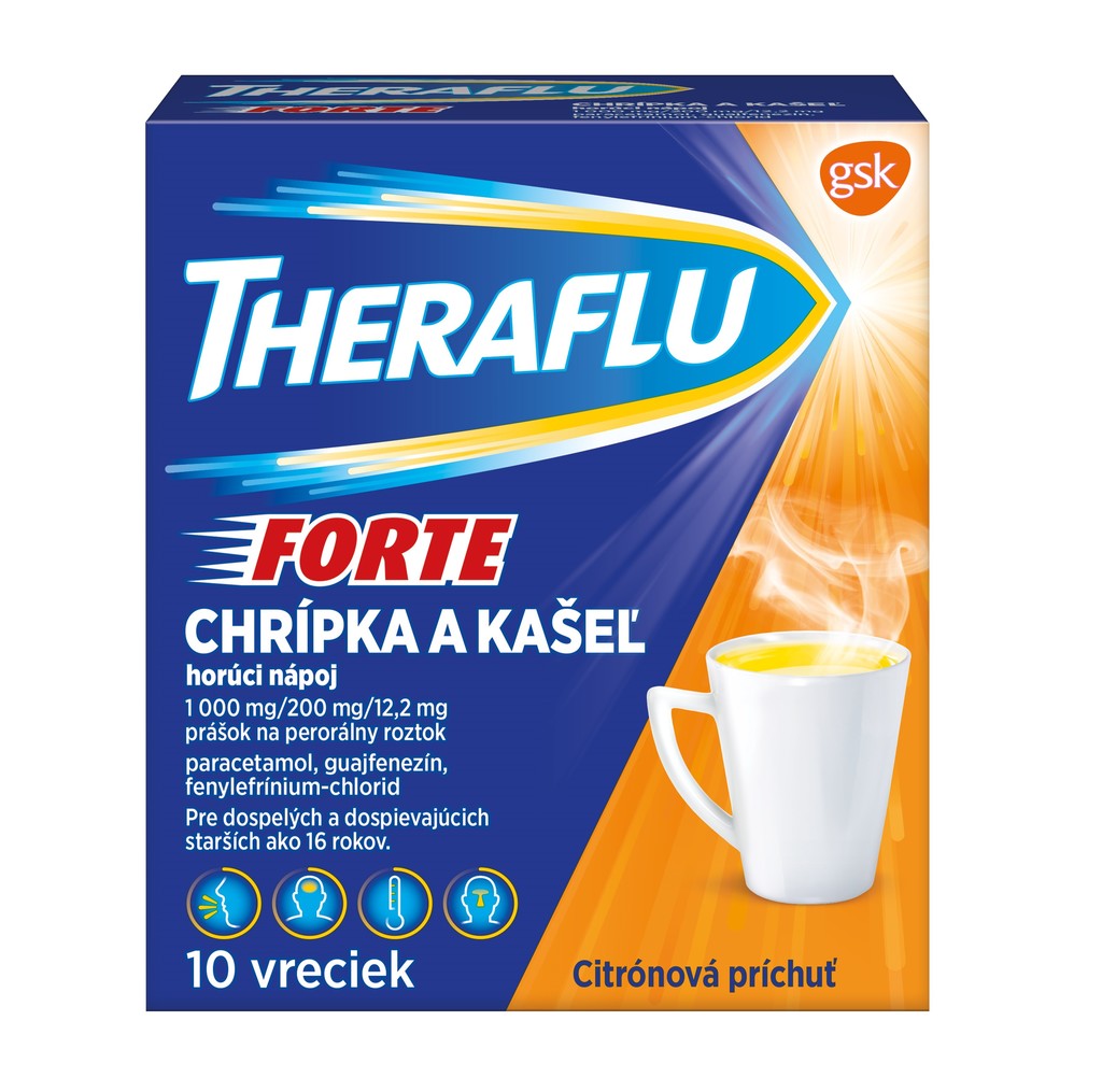 Theraflu Forte 1000 mg/200 mg/12,2 mg prášok na perorálny roztok plo.por.10