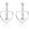 Šperky eshop - Strieborné náušnice 925, obrys srdca, číry Swarovského krištálik, ligotavá gulička I30.11 Šperky eshop - Strieborné náušnice 925, obrys srdca, číry Swarovského krištálik, ligotavá gulička I30.11