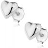 Šperky eshop - Strieborné puzetové náušnice 925 - vypuklé hladké srdce Q15.4 Šperky eshop - Strieborné puzetové náušnice 925 - vypuklé hladké srdce Q15.4