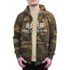 Alpha Industries Basic Zip Hoody Camo pánska mikina Olive Camo Farba: zelený a hnedý maskáč, Veľkosť: L Alpha Industries Basic Zip Hoody Camo pánska mikina Olive Camo Farba: zelený a hnedý maskáč, Veľkosť: L