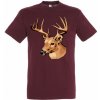 Tričko poľovnícke Jeleň s parožím - tmavo červené, XXL Tričko poľovnícke Jeleň s parožím - tmavo červené, XXL