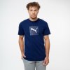 PUMA Pánske bavlnené tričko s krátkym rukávom – tmavomodré 2XL PUMA Pánske bavlnené tričko s krátkym rukávom – tmavomodré 2XL