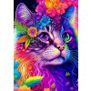 Norimpex diamantové maľovanie Farebná mačka s kvetinami 30 x 40cm