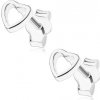 Šperky eshop - Náušnice, striebro 925, malé súmerné srdiečko - kontúra SP89.12 Šperky eshop - Náušnice, striebro 925, malé súmerné srdiečko - kontúra SP89.12