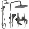 Rea Storm, vaňová/sprchová súprava s dažďovou hlavovou sprchou a ručnou sprchovou hlavicou, grafitová, REA-P9534 Rea Storm, vaňová/sprchová súprava s dažďovou hlavovou sprchou a ručnou sprchovou hlavicou, grafitová, REA-P9534