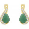 Eppi strieborné náušnice so smaragdmi a zirkónmi Fenno E37983