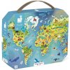 Janod Puzzle Mapa sveta v kufríku 100 ks Janod Puzzle Mapa sveta v kufríku 100 ks