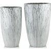 Mondex Sada 2 ks keramických květináčů NEVA MARBLE II bílá/šedá Mondex Sada 2 ks keramických květináčů NEVA MARBLE II bílá/šedá