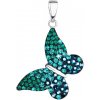 Strieborný prívesok s kryštálmi Swarovski zelený motýľ 34192.3 Magic Green