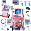 JOKO Veľká Sada Detský lekársky vozík s Röntgenom a stetoskopom na batérie, lekárska sada so zvukom, ružový