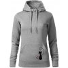 Zamilovaná mačka spredu - Mikina dámská Cape s kapucí - XL ( Tmavosivý melír ) Zamilovaná mačka spredu - Mikina dámská Cape s kapucí - XL ( Tmavosivý melír )