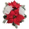 Vianočný aranžmán betonka umelé ruže, poinsettia a doplnky 36cm x 30cm x 16cm Vianočný aranžmán betonka umelé ruže, poinsettia a doplnky 36cm x 30cm x 16cm