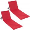 Nastaviteľná plážová podložka s operadlom, červená, 2 ks Nastaviteľná plážová podložka s operadlom, červená, 2 ks