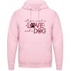 AWDis Hoodie Mikina - Dizajn s motívom - Láska a pes - Bábätkovská ružová - L - Pánske AWDis Hoodie Mikina - Dizajn s motívom - Láska a pes - Bábätkovská ružová - L - Pánske