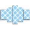 Sablio Obraz - 5-dílný Modro-biele štvorce - 125x90 cm Sablio Obraz - 5-dílný Modro-biele štvorce - 125x90 cm