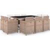 vidaXL 11-dielna vonkajšia jedálenská súprava+podložky,polyratan,béžová vidaXL 11-dielna vonkajšia jedálenská súprava+podložky,polyratan,béžová