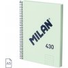 Blok linajkový so špirálou A5 MILAN 80 listov, zelený Blok linajkový so špirálou A5 MILAN 80 listov, zelený