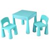 NEW BABY Detský stolík a stoličky 3v1 MAMUT - modré