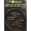 Korda Montáž Lead Clip Action Pack 5 ks-Gravel Korda Montáž Lead Clip Action Pack 5 ks-Gravel