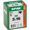 Skrutky do dreva SPAX 3x16 kužeľové T10 čierne 200 ks Skrutky do dreva SPAX 3x16 kužeľové T10 čierne 200 ks