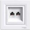 Schneider Electric Schneider ASFORA dátová dvojzásuvka 2xRJ45 cat.6 UTP biela Schneider Electric Schneider ASFORA dátová dvojzásuvka 2xRJ45 cat.6 UTP biela
