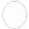Evolution Group Romantický perlový náhrdelník s kryštálmi Preciosa 32063.3 rosaline Evolution Group Romantický perlový náhrdelník s kryštálmi Preciosa 32063.3 rosaline