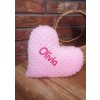 Vankúš minky Srdce s menom Olívia Farba výšivky: Oranžová Vankúš minky Srdce s menom Olívia Farba výšivky: Oranžová