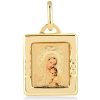 Lillian Vassago Zlatý prívesok s Pannou Máriou a Ježiškom, štvorec LLV37-GP027 Lillian Vassago Zlatý prívesok s Pannou Máriou a Ježiškom, štvorec LLV37-GP027