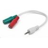 GEMBIRD Kabel rozdvojka jack 3,5mm (4 pólový) na 2x3,5mm M/F, 20cm, bíla CCA-417W GEMBIRD Kabel rozdvojka jack 3,5mm (4 pólový) na 2x3,5mm M/F, 20cm, bíla CCA-417W