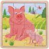 Bigjigs Toys Drevené puzzle Prasa s prasiatkom, 16 dielikov Bigjigs Toys Drevené puzzle Prasa s prasiatkom, 16 dielikov