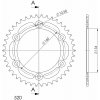 SUPERSPROX Rozeta -hliník SUPERSPROX RAL-1308:42-BLK čierna 42T, 520 SUPERSPROX Rozeta -hliník SUPERSPROX RAL-1308:42-BLK čierna 42T, 520