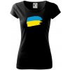 Ukrajina vlajka - Dámske tričko Pure - 2XL ( Čierna ) Ukrajina vlajka - Dámske tričko Pure - 2XL ( Čierna )