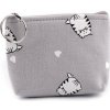 Stoklasa peňaženka kľúčenka mačka sivá