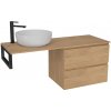 CERANO - Doska pod umývadlo Navira Slim - 121x46, 5x1, 8 cm - skrinka Carole 59 cm - dub medový - konzola čierna CER-606114 CERANO - Doska pod umývadlo Navira Slim - 121x46, 5x1, 8 cm - skrinka Carole 59 cm - dub medový - konzola čierna CER-606114