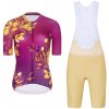 RIVANELLE Cyklistický krátky dres a krátke nohavice - BAROC - žltá/béžová/fialová RIVANELLE Cyklistický krátky dres a krátke nohavice - BAROC - žltá/béžová/fialová