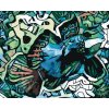 ZUTY Maľovanie podľa čísel GRAFITI RYBA ZELENÁ Rámovanie bez rámu a bez vypnutia plátna Rozmer 80 x 100 cm