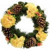 BerryHome Dušičkový veniec so svetložltými chryzantémami, 30 cm BerryHome Dušičkový veniec so svetložltými chryzantémami, 30 cm