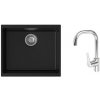 STRONG K-StrongSinks S3 Set drez Hron 530x460mm granit čierna + Batéria Garonne chróm STRONG K-StrongSinks S3 Set drez Hron 530x460mm granit čierna + Batéria Garonne chróm