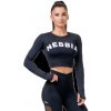 Nebbia SPORTY HERO crop top s dlhým rukávom 585 - M - černá Nebbia SPORTY HERO crop top s dlhým rukávom 585 - M - černá