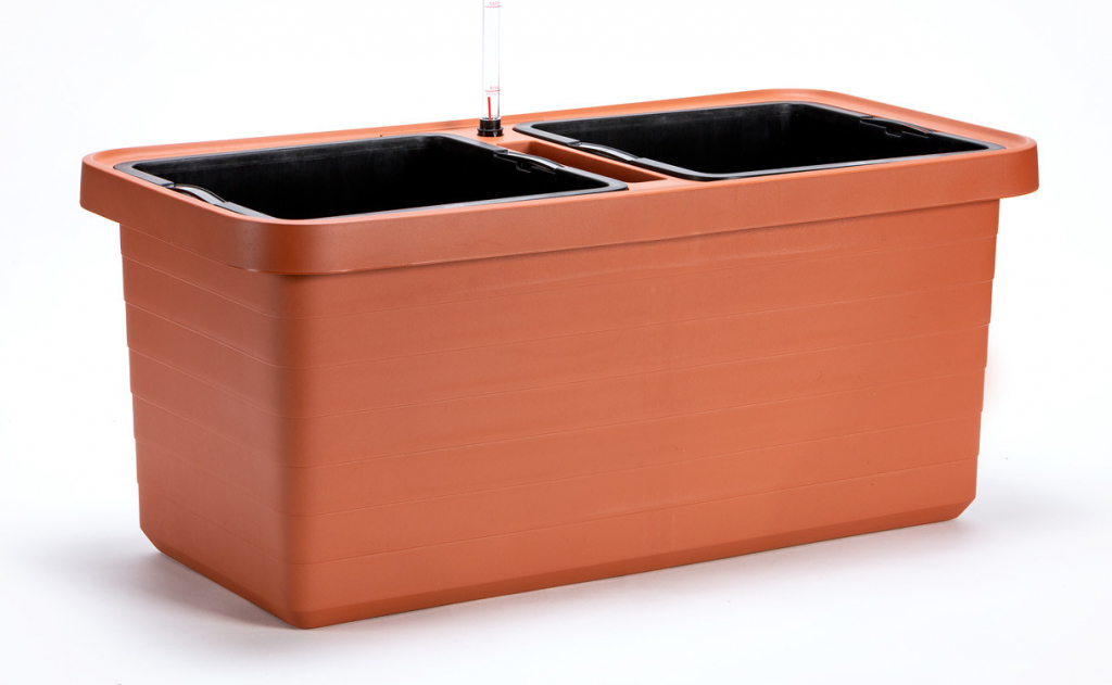 Plastia Truhlík samozavlažovací Berberis DUO plastový terakotový - 80x39x35cm