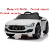 JOKO Elektrické autíčko Maserati Ghibli, penové kolesá, kožené sedadlo, biele JOKO Elektrické autíčko Maserati Ghibli, penové kolesá, kožené sedadlo, biele
