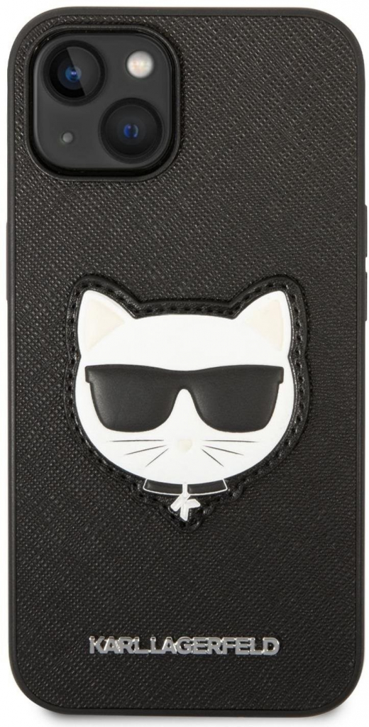 Púzdro Karl Lagerfeld PU Saffiano Choupette Head iPhone 14 čierne