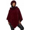 Fashionweek Exkluzívne teplé dámske pončo s umelou kožušinou KARR017 Farba: Vínové, Veľkosť: Universal Fashionweek Exkluzívne teplé dámske pončo s umelou kožušinou KARR017 Farba: Vínové, Veľkosť: Universal