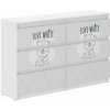 Detská komoda so 6 zásuvkami, LOVE WHITE Detská komoda so 6 zásuvkami, LOVE WHITE