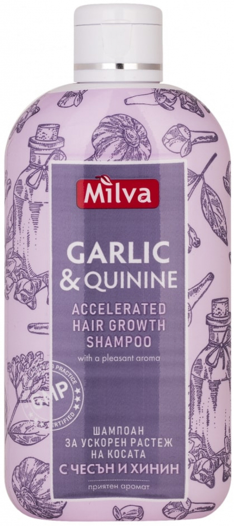 Milva Šampón s cesnakom a chinínom pre zrýchlený rast vlasov 200 ml