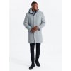 Ombre Monochrome long men's hooded coat - grey melange šedá XL Ombre 5902228916079 Ombre Monochrome long men's hooded coat - grey melange šedá XL Ombre 5902228916079