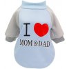 Oblečenie pre psa s nápisom I love MOM and DAD Modrá S Oblečenie pre psa s nápisom I love MOM and DAD Modrá S
