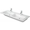 Duravit ME by Starck - Dvojumývadlo 130x49 cm, s prepadom, 2 otvory na batérie, DuraShield, biela 233613AA00 Duravit ME by Starck - Dvojumývadlo 130x49 cm, s prepadom, 2 otvory na batérie, DuraShield, biela 233613AA00